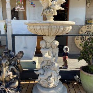 OUTDOOR WATER FEATURE - Cherub and Doves Fountain