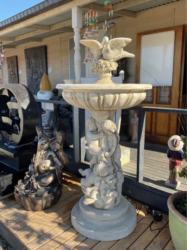 OUTDOOR WATER FEATURE - Cherub and Doves Fountain - Image 3